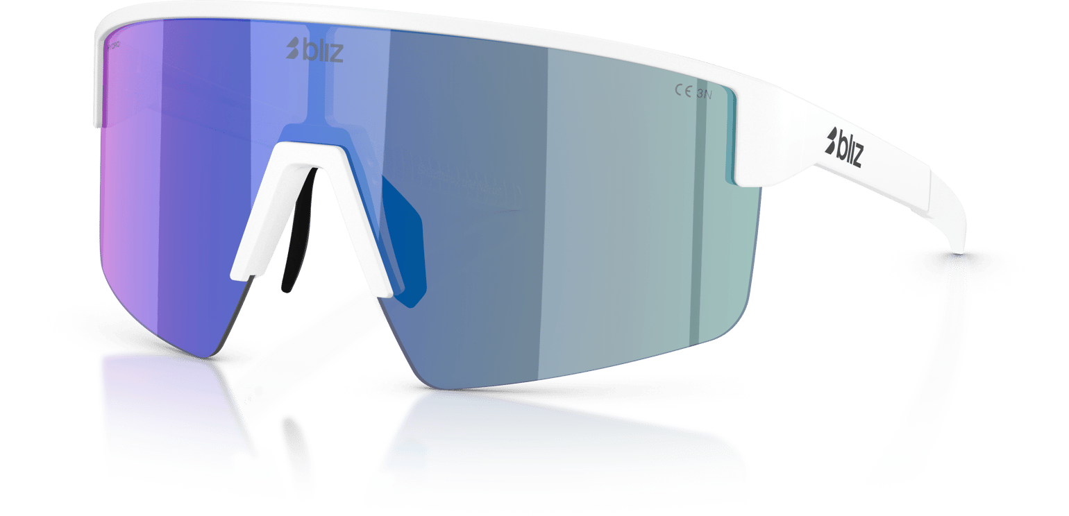 Bliz P004 Matte White / Smoke W Blue Multi