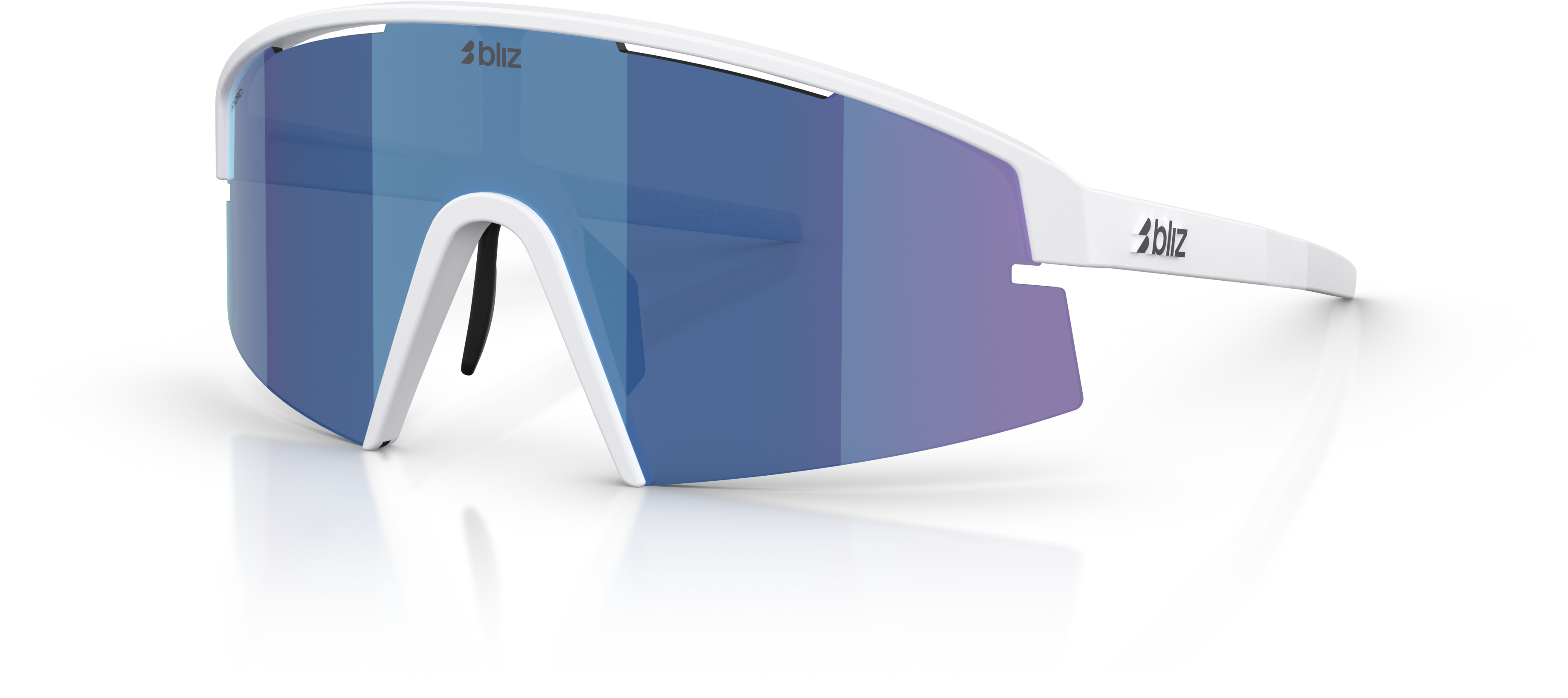 Matte white/smoke w blue multi