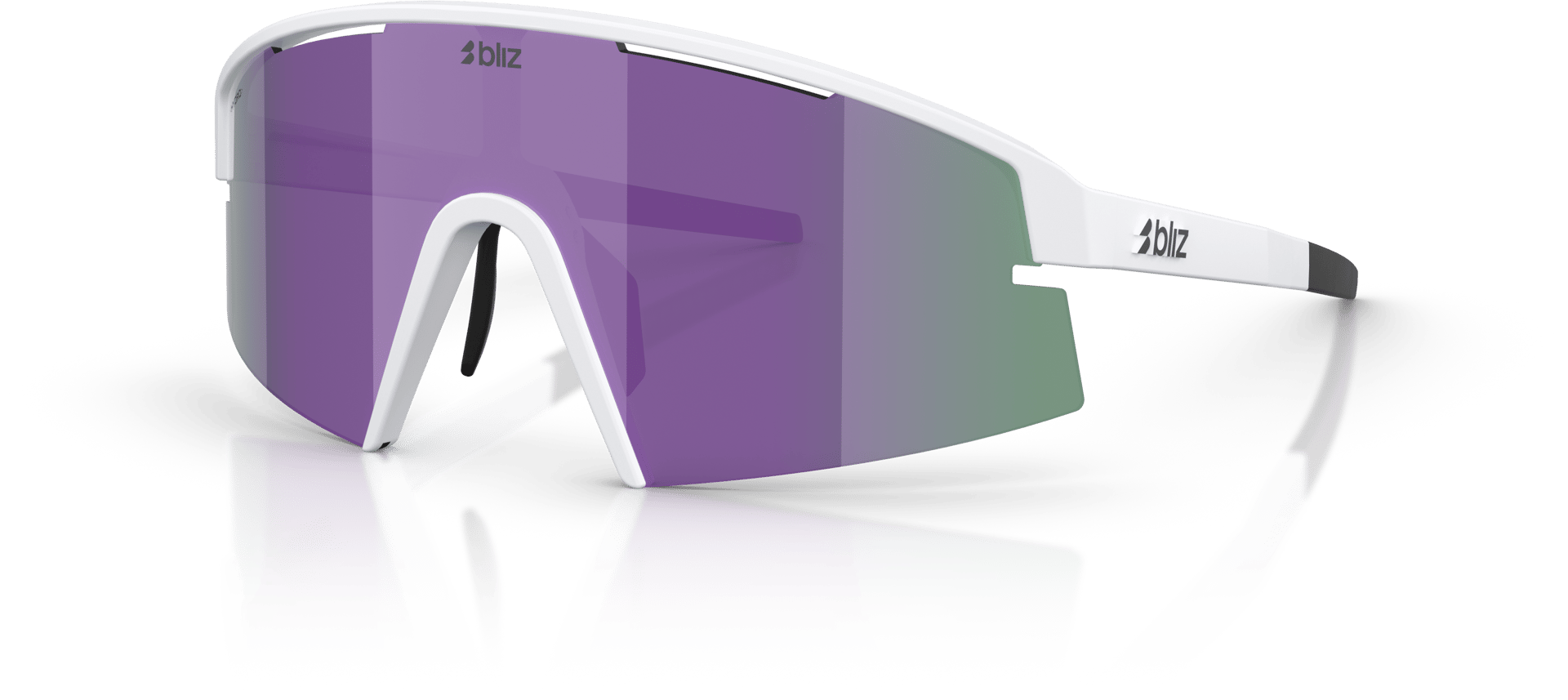 BLIZ P006s Matte White/Smoke W Purple Mirror solglasögon dam