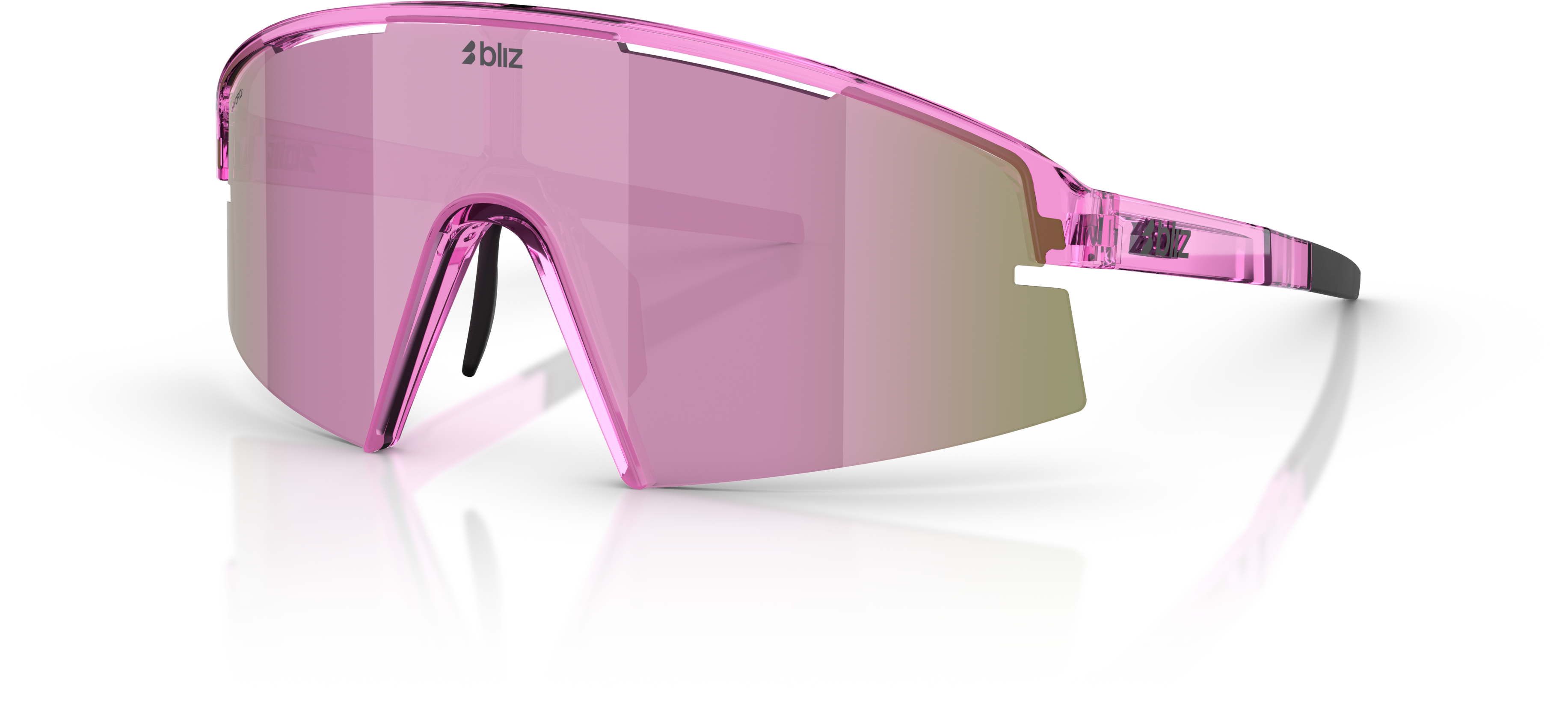 Transparant pink/brown w rose multi