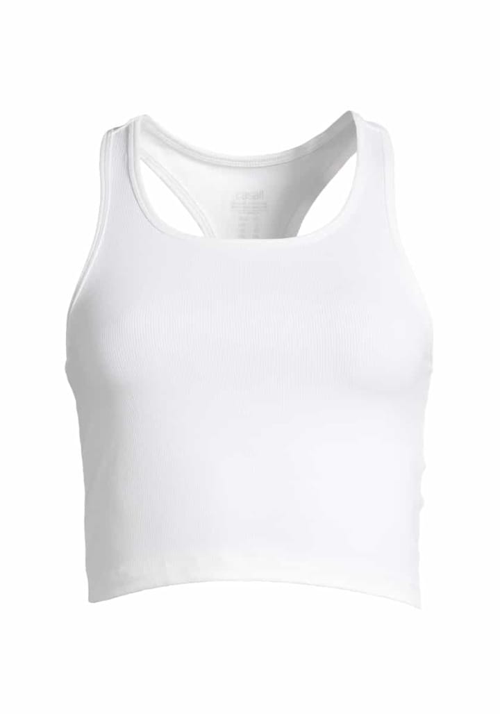 Casall Bold Rib Crop Tank White Casall