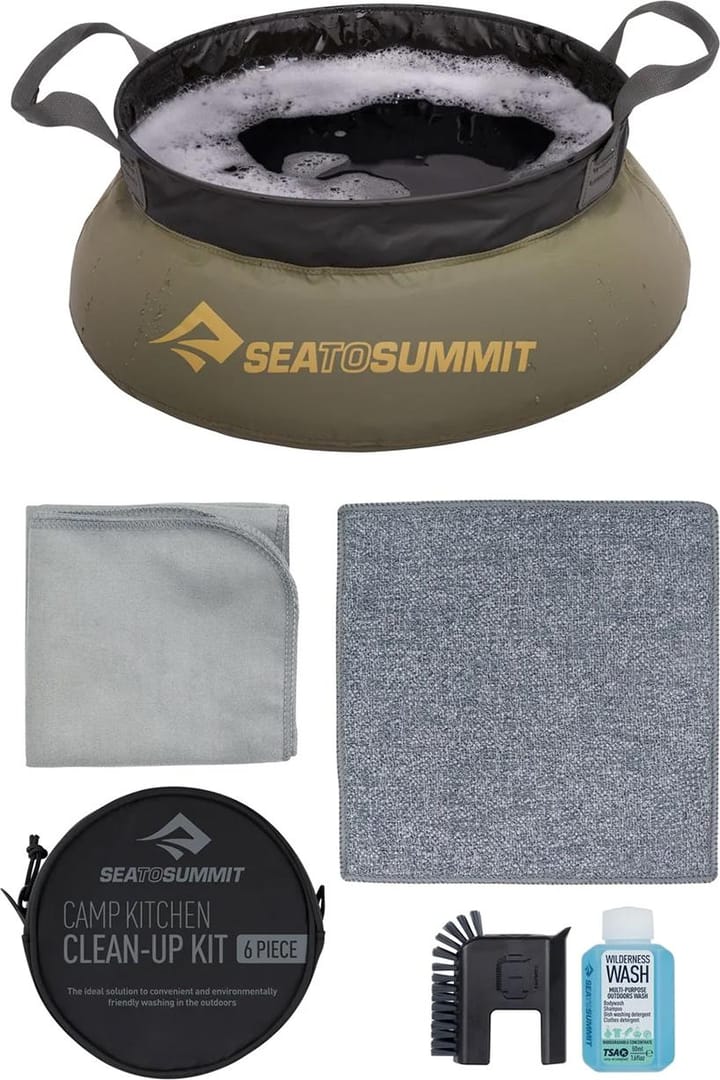 Sea To Summit Camp Kitchen Clean Up Kit - [6 Piece] Olive Sea To Summit