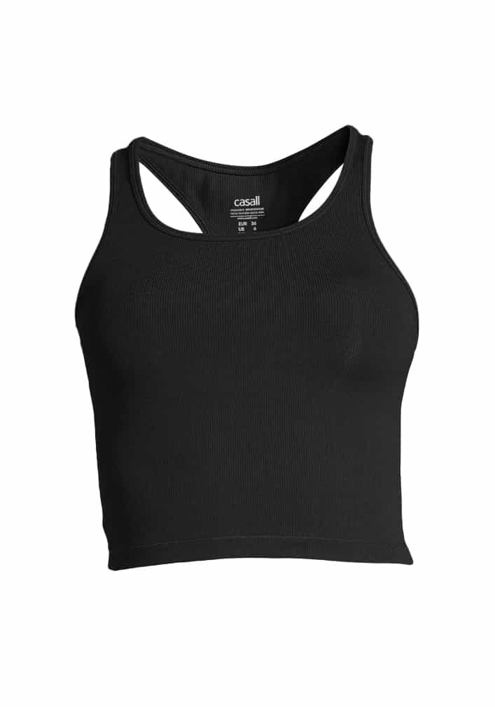 Casall Bold Rib Crop Tank Black Casall