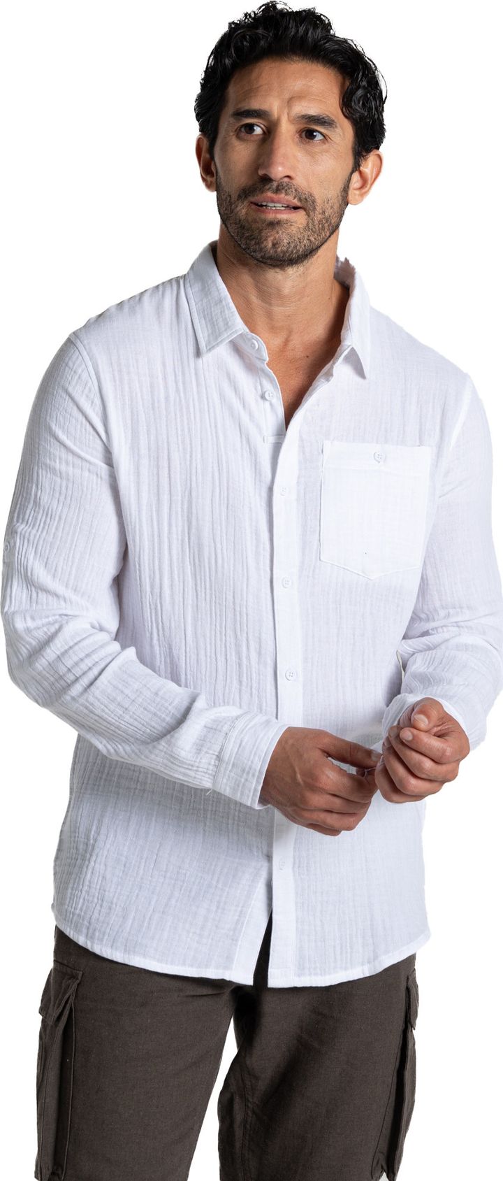 Craghoppers Men's Moro Long Sleeved Shirt White Craghoppers