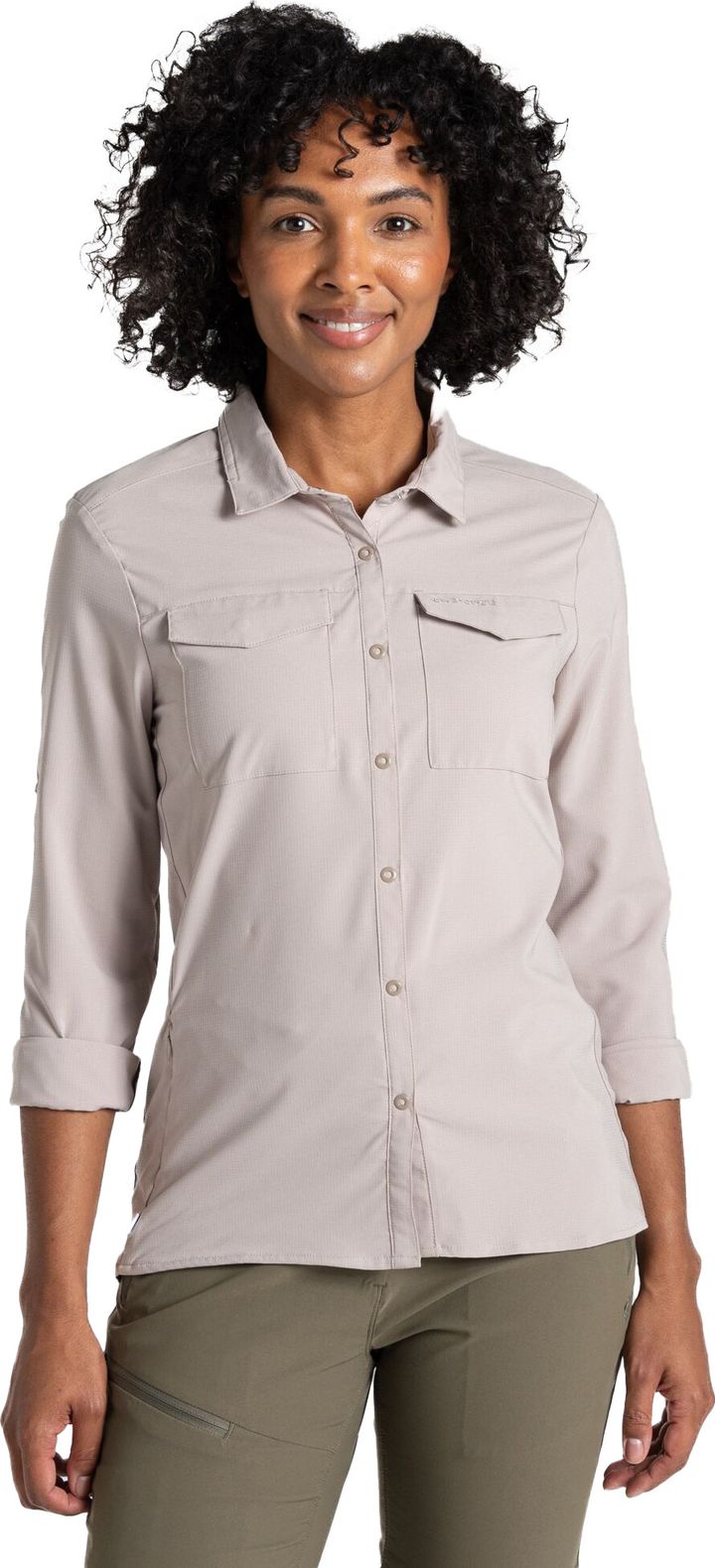 Craghoppers Women's Nosilife Pro Long Sleeved Shirt V Soft Mushroom Craghoppers
