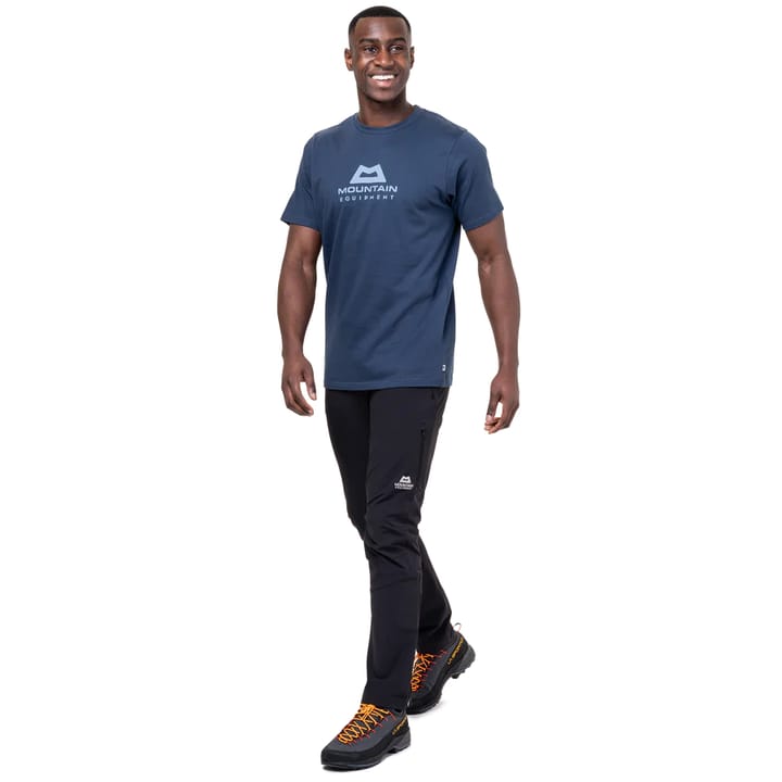 Mountain Equipment Emblem Mens Tee Denim Blue Mountain Equipment