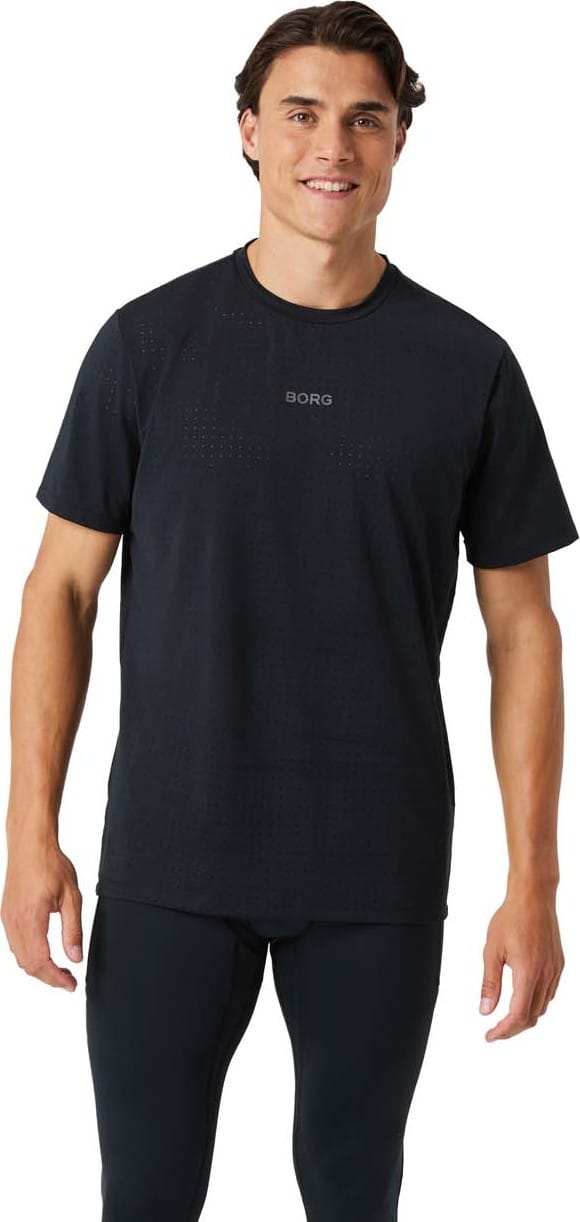 Björn Borg Men's Borg Running Perforated T-Shirt Black Beauty Björn Borg