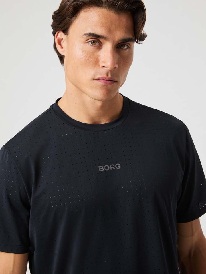 Björn Borg Men's Borg Running Perforated T-Shirt Black Beauty Björn Borg