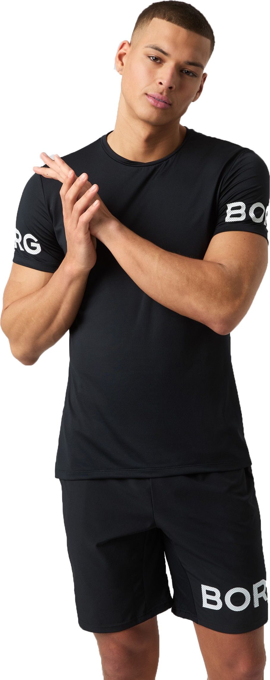 Björn Borg Men's Borg T-Shirt Black Beauty/Red