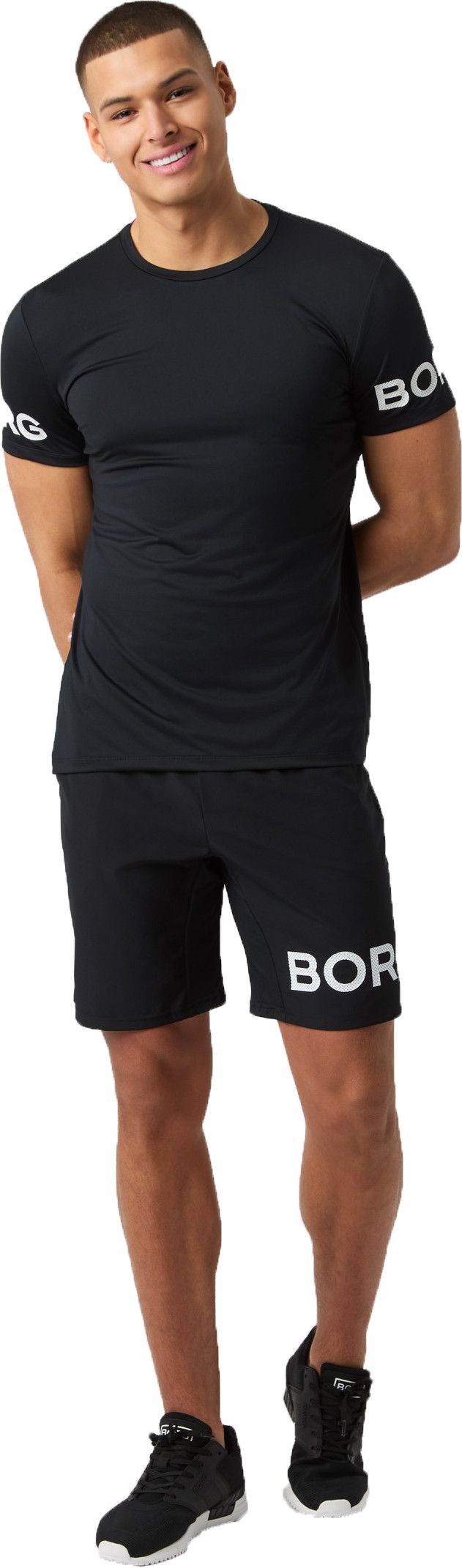 Björn Borg Men's Borg T-Shirt Black Beauty/Red Björn Borg