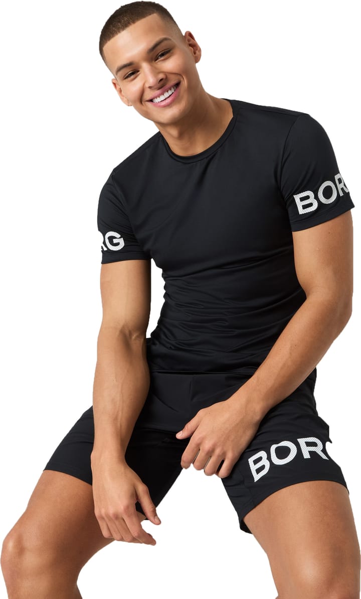 Björn Borg Men's Borg T-Shirt Black Beauty/Red Björn Borg