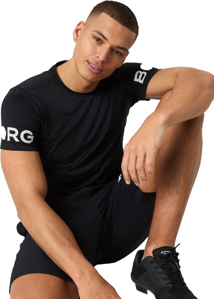 Björn Borg Men's Borg T-Shirt Black Beauty/Red Björn Borg