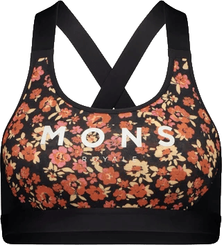 Mons Royale Women´s Stella Merino X-Back Bra Ditzy Camo/black Mons Royale
