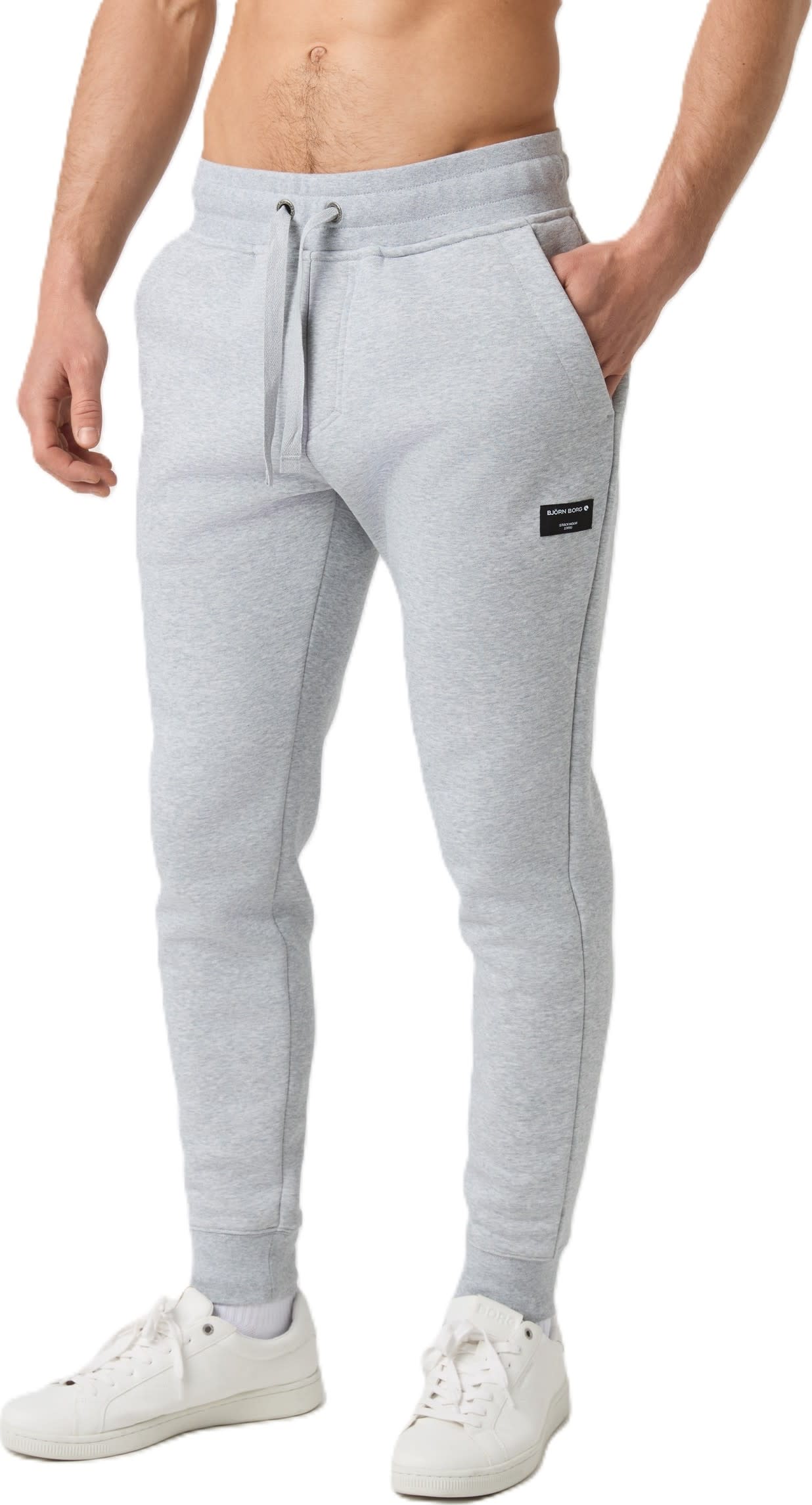 Björn Borg Men's Centre Tapered Sweatpants Light Grey Melange Urheiluhousut XL