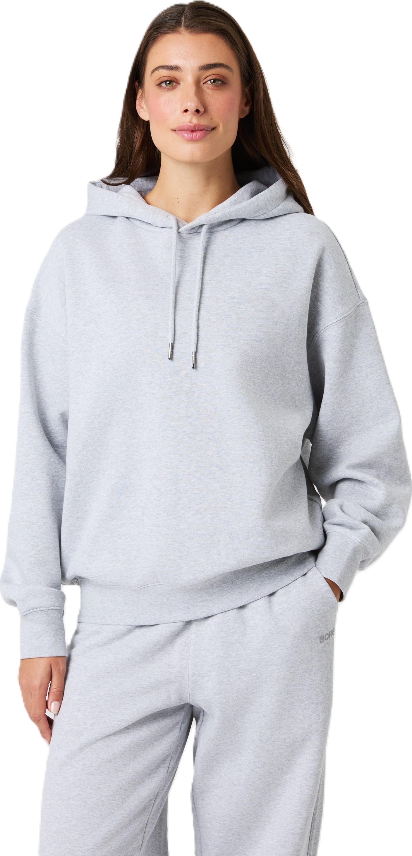Björn Borg Women's Studio Oversized Hoodie Light Grey Melange Pitkähihaiset paidat S