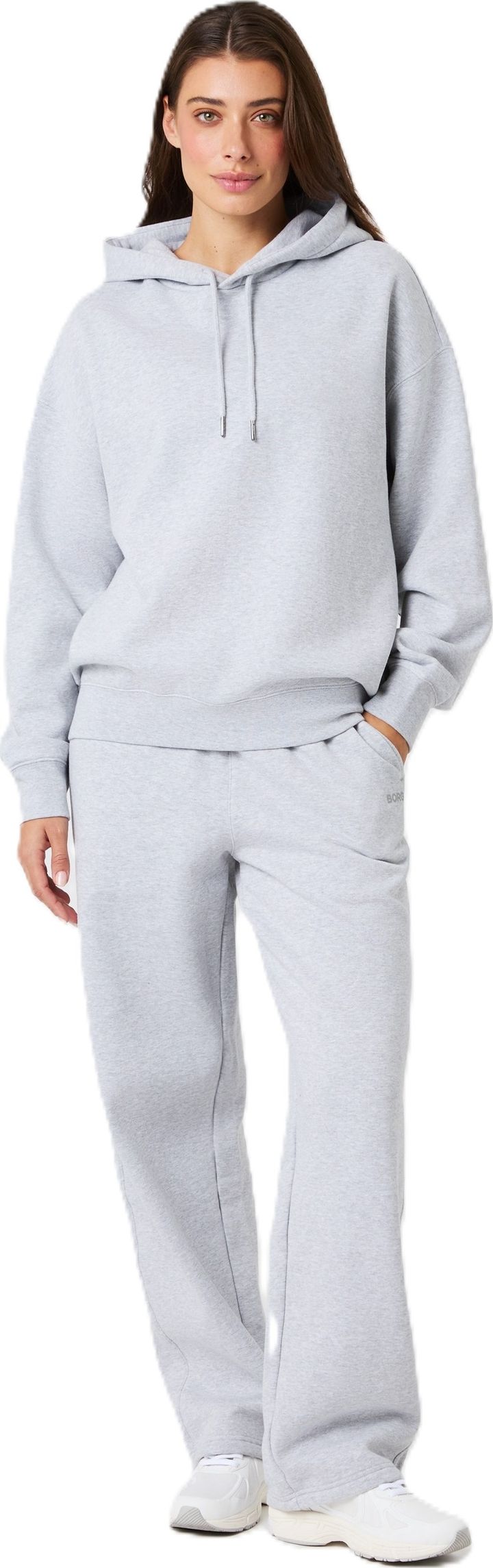 Björn Borg Women's Studio Oversized Hoodie Light Grey Melange Björn Borg