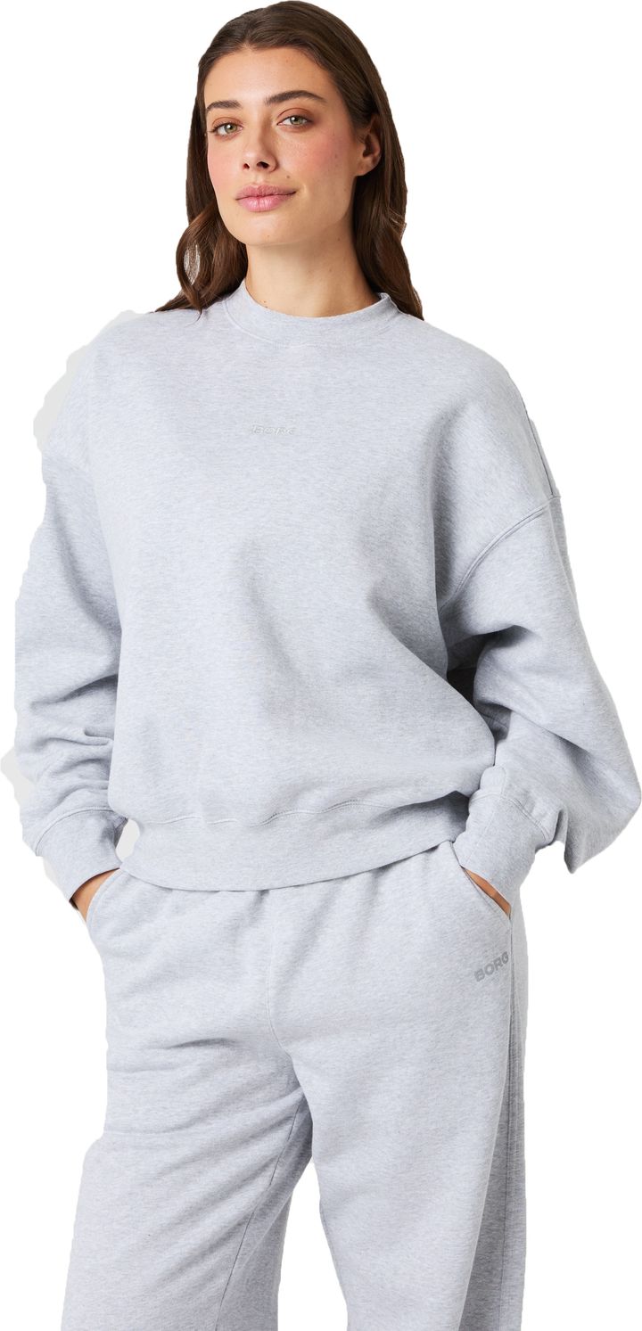 Björn Borg Women's Studio Oversized Sweatshirt Light Grey Melange Björn Borg Björn Borg Women's Studio Oversized Sweatshirt Light Grey Melange Björn Borg