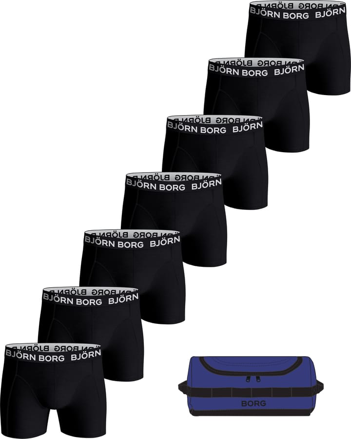 Björn Borg Men's Cotton Stretch Boxer + Wash Bag 7p Multipack 1 Björn Borg Björn Borg Men's Cotton Stretch Boxer + Wash Bag 7p Multipack 1 Björn Borg