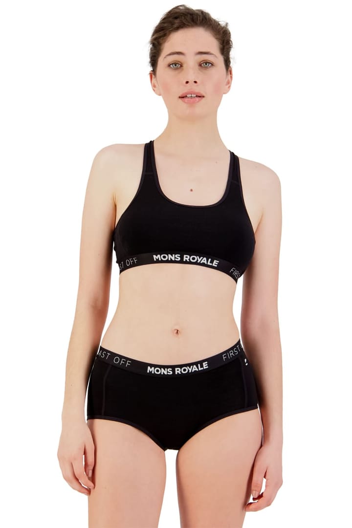 Mons Royale Women's Sierra Sports Bra Black Mons Royale Mons Royale Women's Sierra Sports Bra Black Mons Royale