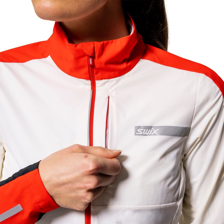 Swix Women's Roadline Wind Jacket Bright White/Fiery Red Swix