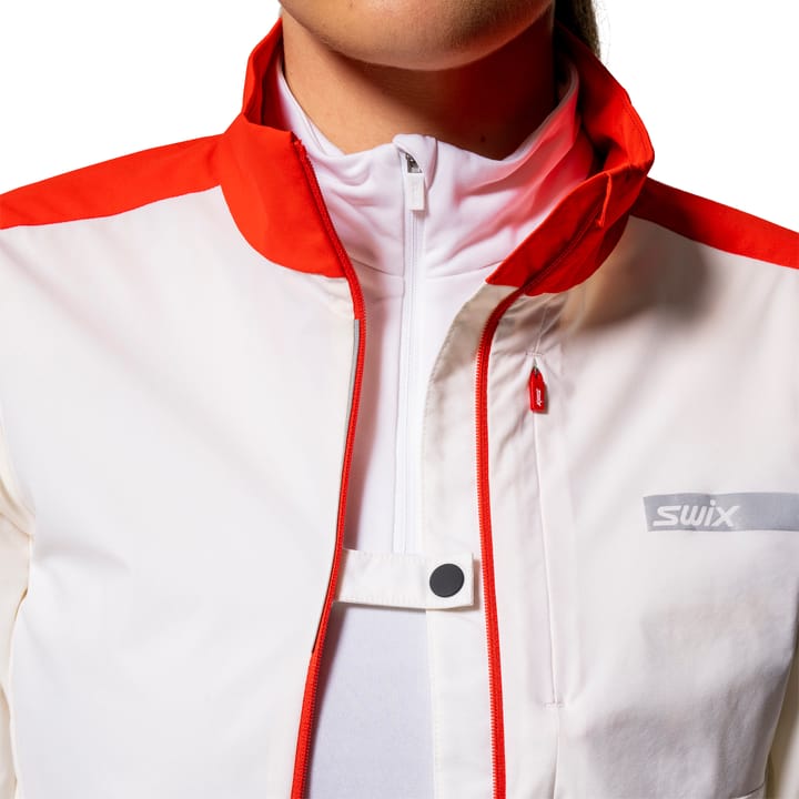 Swix Women's Roadline Wind Jacket Bright White/Fiery Red Swix