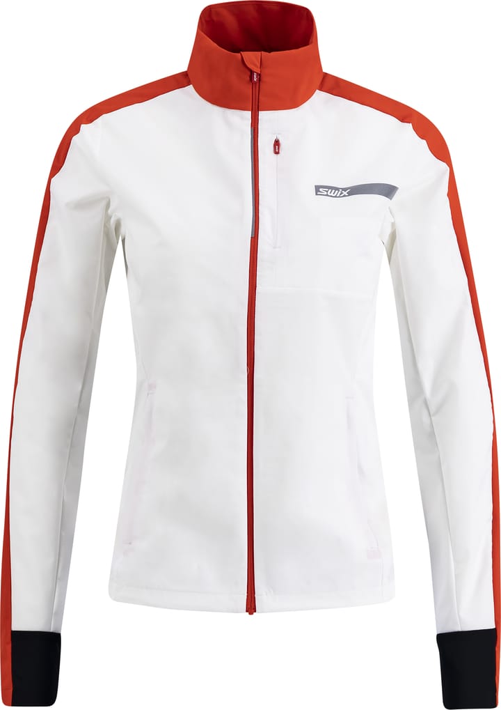 Swix Women's Roadline Wind Jacket Bright White/Fiery Red Swix