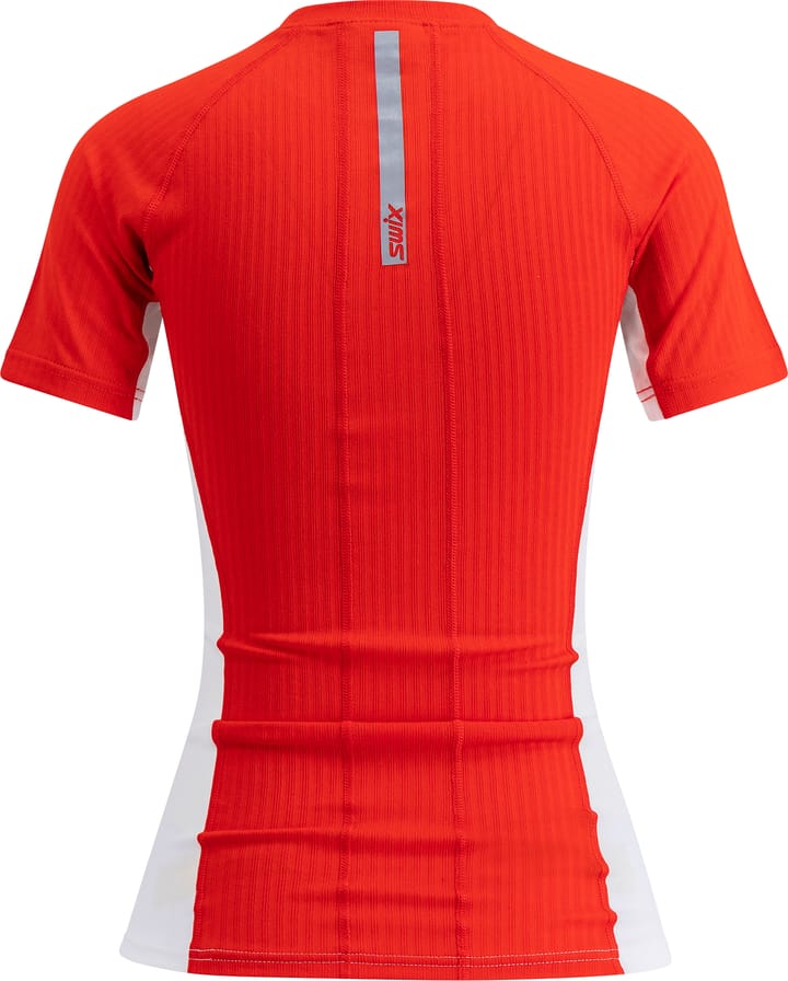 Swix Women's Roadline RaceX Short Sleeve Bright White/Fiery Red Swix
