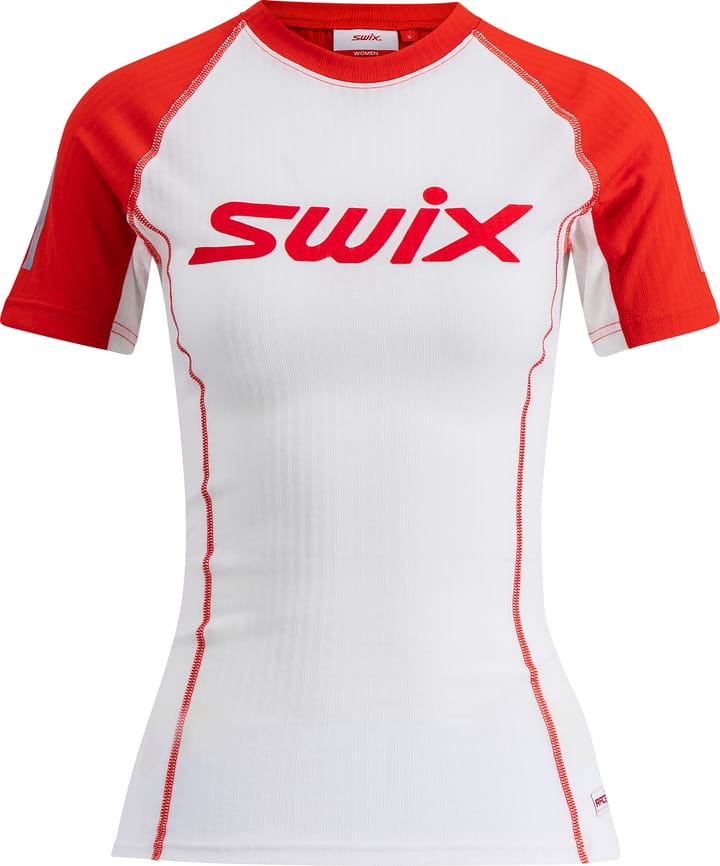 Swix Women's Roadline RaceX Short Sleeve Bright White/Fiery Red Swix