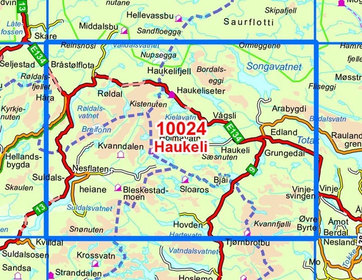 Nordeca Haukeli Norge-Serien 1:50 000 Turkart Ugland IT