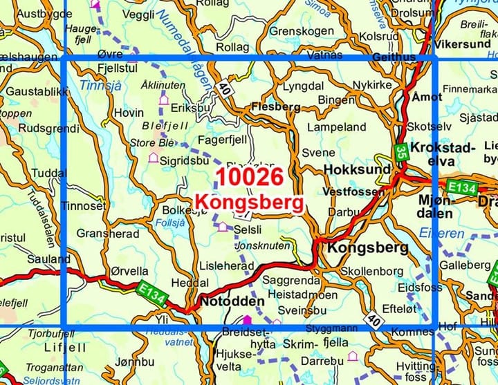 Nordeca Kongsberg Norge-Serien 1:50 000 Turkart Ugland IT