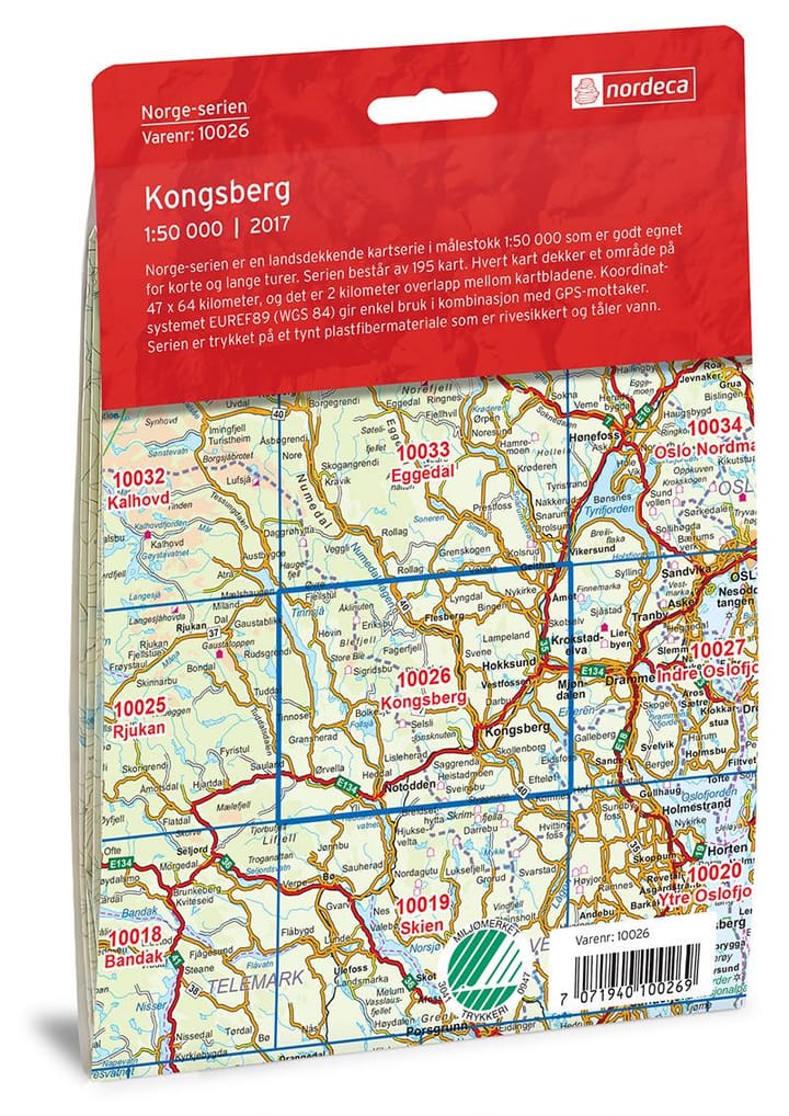 Nordeca Kongsberg Norge-Serien 1:50 000 Turkart Ugland IT