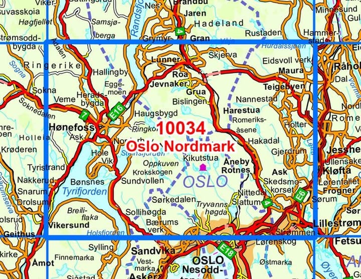 Nordeca Oslo Nordmark Norge-Serien 1:50 000 Turkart Ugland IT