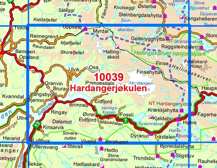 Nordeca Hardangerjøkulen Norge-Serien 1:50 000 Turkart Ugland IT