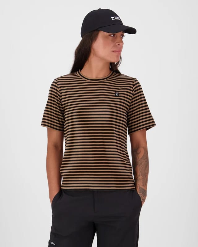 Mons Royale Women´s Icon Merino T-Shirt  Mr Stripe Toffee Mons Royale