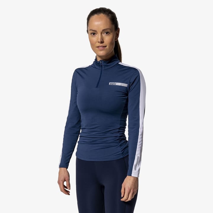 Swix Roadline Nts Half Zip Baselayer Top W Lake blue/Bright white Swix