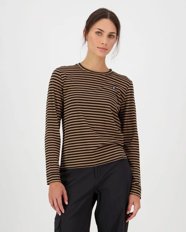 Mons Royale Women´s Icon Merino Long Sleeve  Mr Stripe Toffee Mons Royale