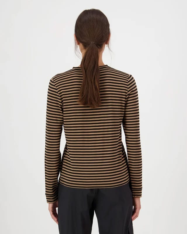 Mons Royale Women´s Icon Merino Long Sleeve  Mr Stripe Toffee Mons Royale