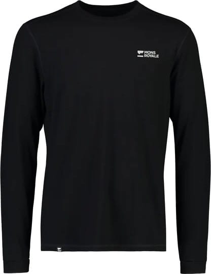Mons Royale Men's Cascade Merino Base Layer Long Sleeve Black Mons Royale