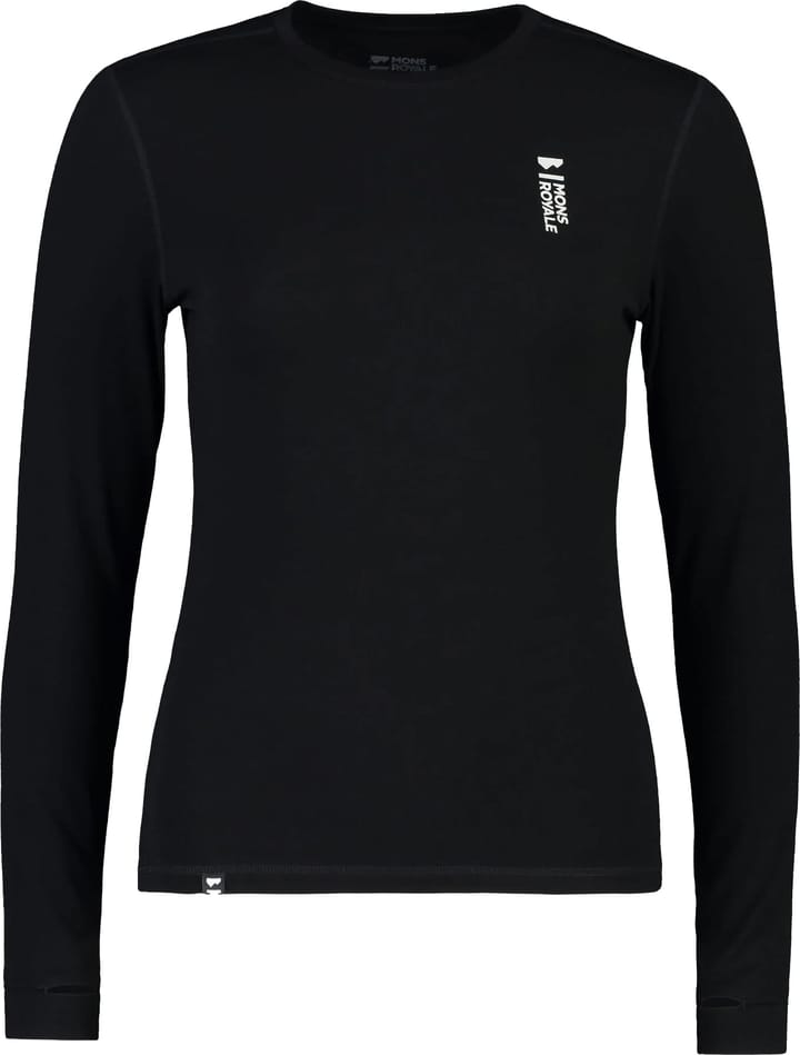 Mons Royale Women's Cascade Merino Base Layer Long Sleeve Black Mons Royale