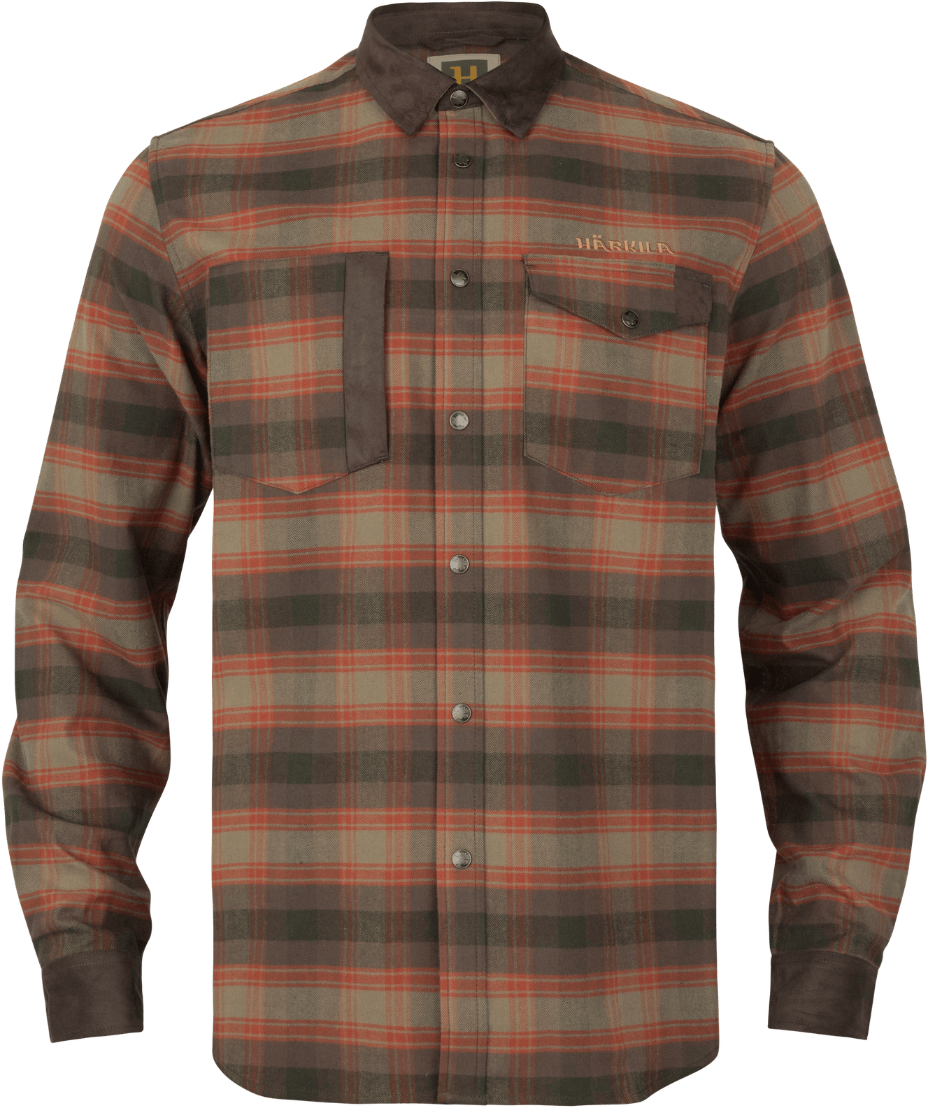Härkila Men's Aivak Long Sleeve Shirt Autumn Orange Check