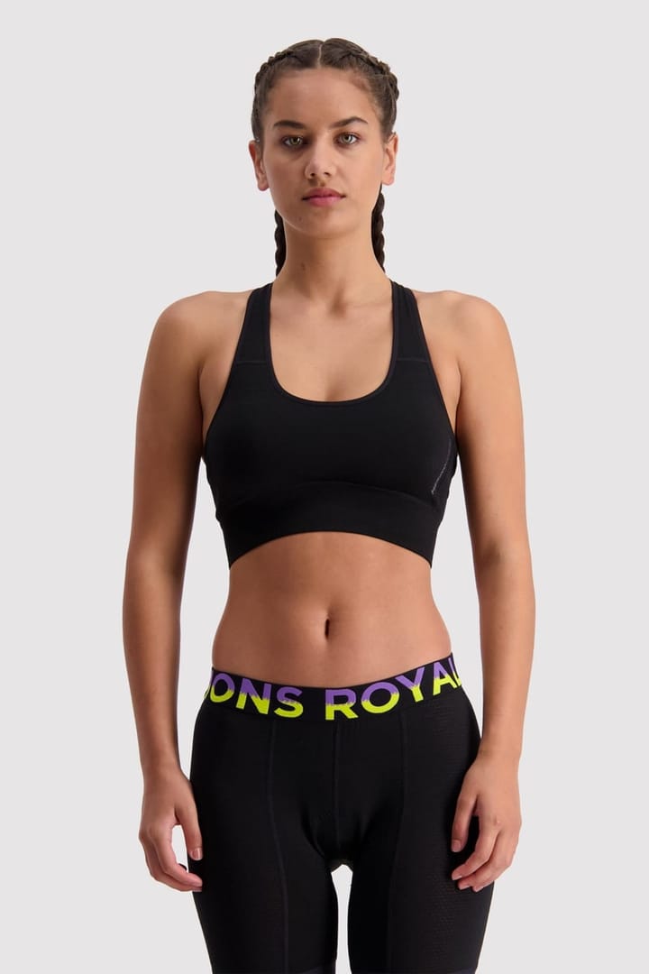 Women's Stratos Merino Shirt Sports Bra Black Mons Royale