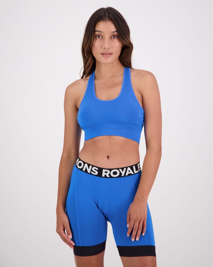 Mons Royale Women's Stratos Merino Shirt Sports Bra Pop Blue Mons Royale