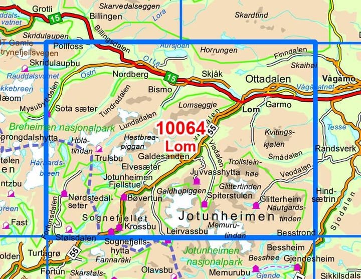 Nordeca Lom Norge-Serien 1:50 000 Turkart Ugland IT