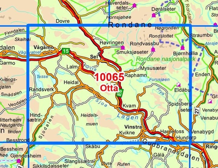 Nordeca Otta Norge-Serien 1:50 000 Turkart Ugland IT