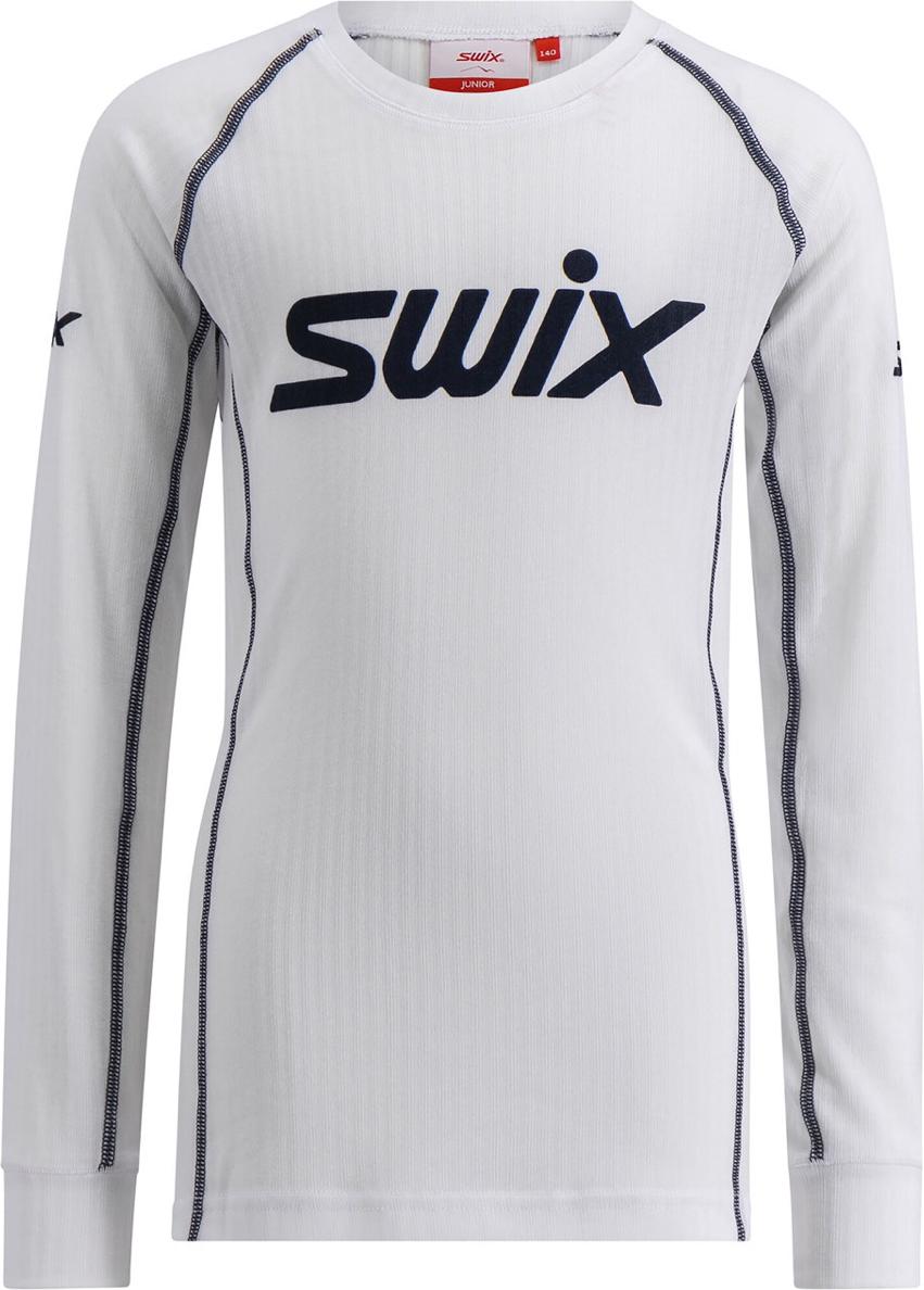 Swix Juniors' Racex Classic Long Sleeve Bright White/ Dark Navy