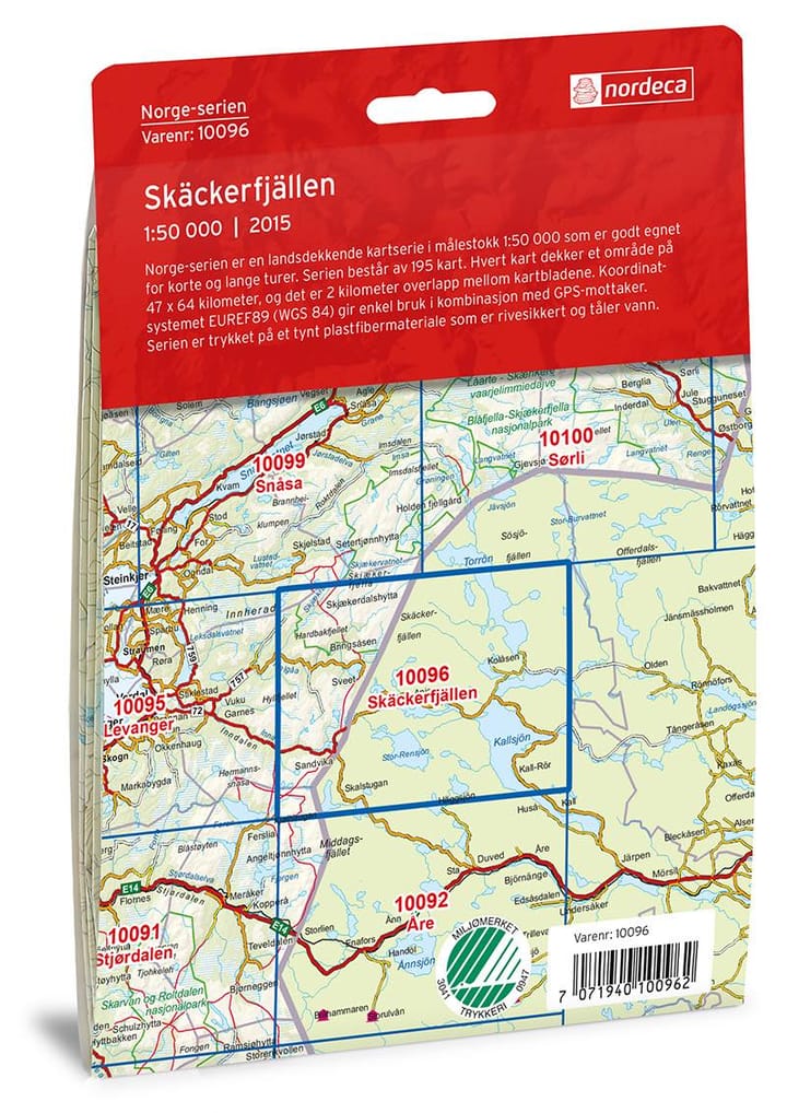 Nordeca Skäckerfjällen Norge-Serien 1:50 000 Turkart Ugland IT