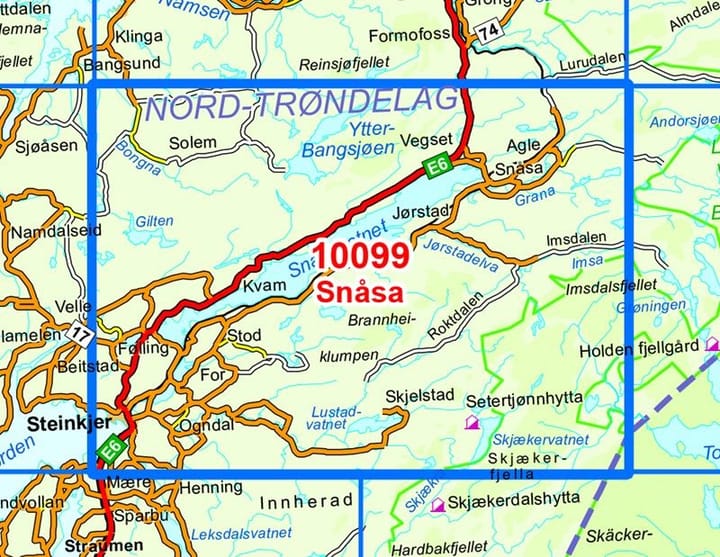 Nordeca Snåsa Norge-Serien 1:50 000 Turkart Ugland IT