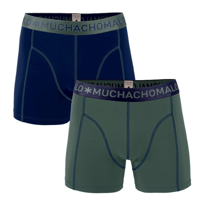 Muchachomalo Man 1010 Boxer Solid 2pk Navy Green/Deep Blue Muchachomalo