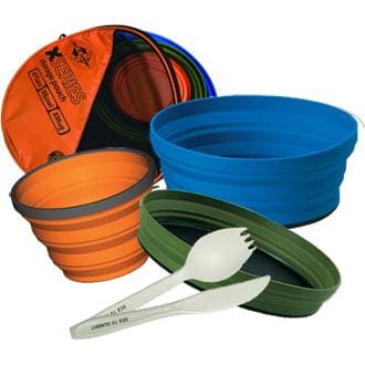 Sea To Summit X-Set3 3 Pc Orange Pouch/Blue Plate/Green Bowl/Orange Mug Sea to Summit Sea To Summit X-Set3 3 Pc Orange Pouch/Blue Plate/Green Bowl/Orange Mug Sea to Summit