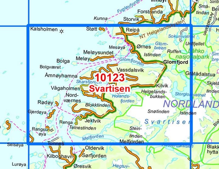 Nordeca Svartisen Norge-Serien 1:50 000 Turkart Ugland IT